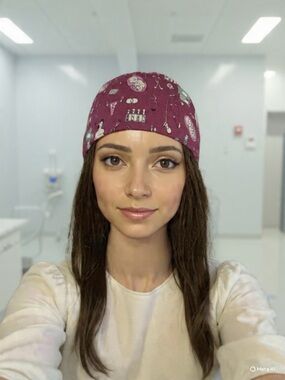 Medical Themed Scrub Cap in Deep Berry